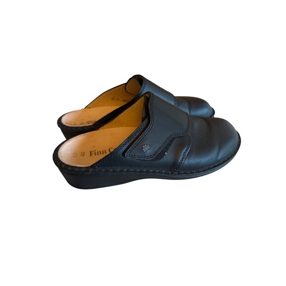 Finn Comfort Aussie Black Leather Clogs Size 40 - Picture 2 of 4